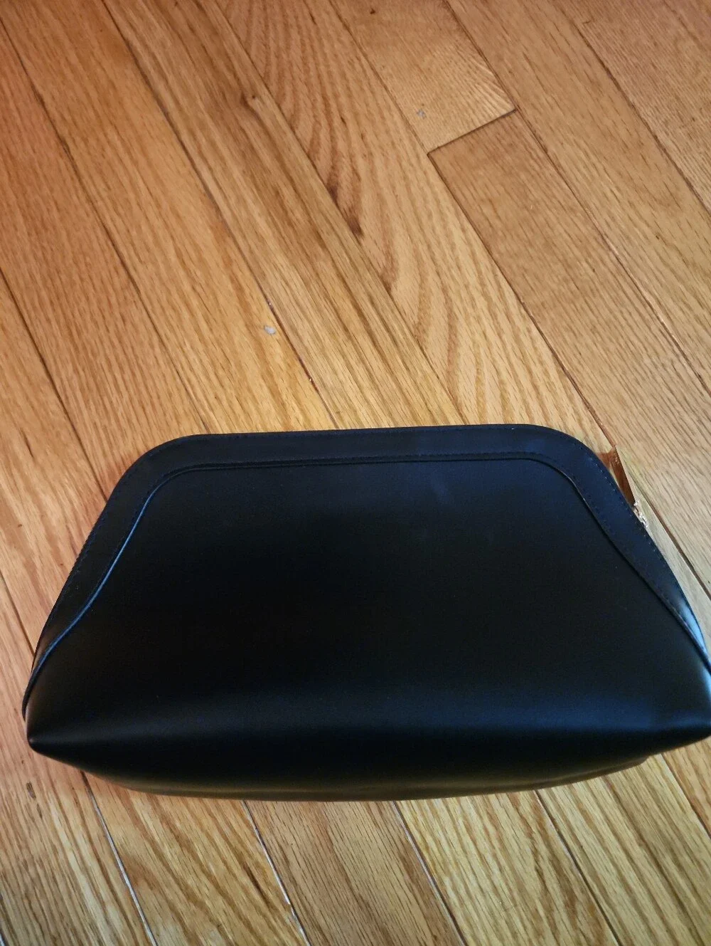 Carolina Herrera Black Leather Women's Toiletry Pouch with Gold Zip